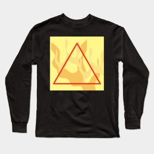 Yellow and Red Fire Alchemy Symbol Long Sleeve T-Shirt